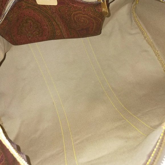 ETRO Milano Red Paisley Boston Weekend Bag With Carry Strap 50 cm - Picture 7 of 15